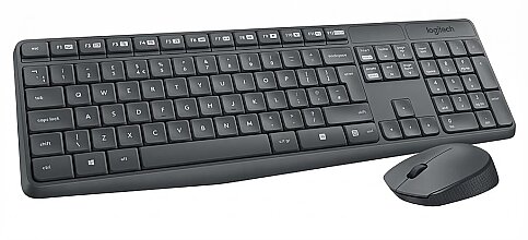 LOGİTECH MK235 KABLOSUZ KLAVYE MOUSE Q USB SİYAH (920-007925) - 1