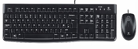 LOGİTECH MK120 KABLOLU KLAVYE MOUSE Q USB SİYAH (920-002560) - 1