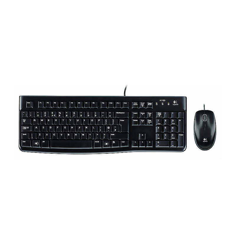 LOGİTECH MK120 KABLOLU KLAVYE MOUSE Q USB SİYAH (920-002560)