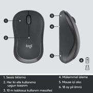 Logitech Mk295 Kablosuz Klavye Mouse Tr Usb Siyah (920-009804) - 3