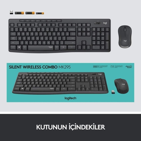Logitech Mk295 Kablosuz Klavye Mouse Tr Usb Siyah (920-009804) - 4