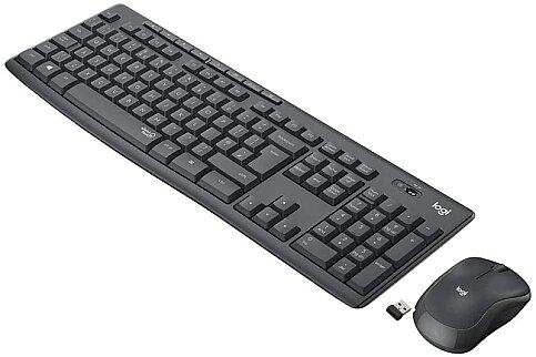 LOGİTECH MK295 SİLENT TOUCH KABLOSUZ KLAVYE MOUSE SET TR USB SİYAH (920-009804) - 1