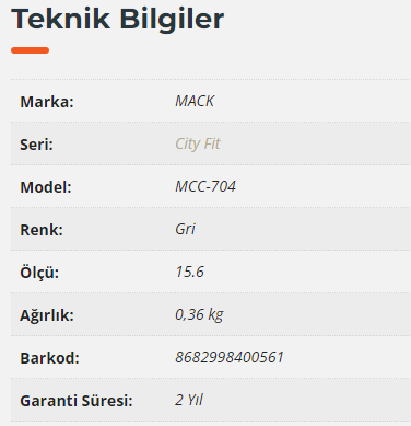Mack Mcc-704 City Fit Notebook Çantası 15.6 İnç Gri - 7