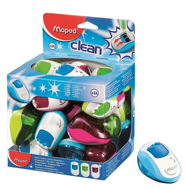 MAPED 030211 CLEAN HAZNELİ ÇİFT BIÇAKLI KALEMTRAŞ