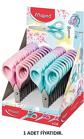MAPED 484211 SENSOFT FLUO PASTEL RENKLİ MAKAS 13cm - 1