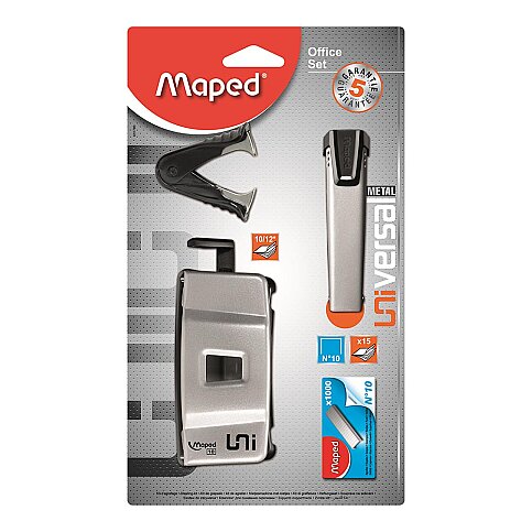 MAPED 631760 UNİVERSAL ZIMBA MAKİNESİ+ZIMBA TELİ+ZIMBA TELİ SÖKÜCÜ+DELGEÇ SETİ 4LÜ - 1