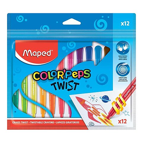 MAPED 860612 ÇEVİRMELİ MUM BOYA 12 RENK - 1