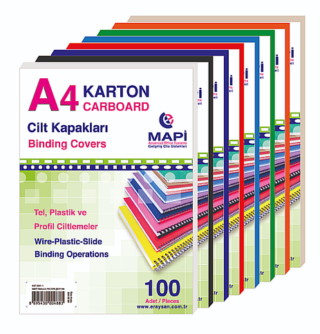 Mapi Karton Cilt Kapağı A4 Mavi 100lü (2044204) - 1