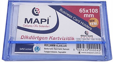 MAPİ DİKDÖRTGEN KARTVİZİTLİK 65x108 ŞEFFAF LACİVERT (5301002) - 1