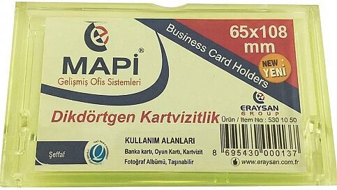 MAPİ DİKDÖRTGEN KARTVİZİTLİK 65x108 ŞEFFAF YEŞİL (5301005) - 1