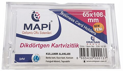 MAPİ DİKDÖRTGEN KARTVİZİTLİK 65x108 ŞEFFAF (5301050) - 1