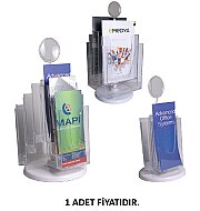 MAPİ DÖNERLİ AFİŞ TAŞIYICI A4 4 RAFLI 1/3 (5381544) - MAPİ