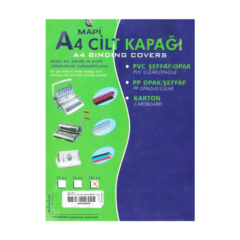 Mapi Karton Cilt Kapağı A4 Turuncu 100lü (2044208) - 1