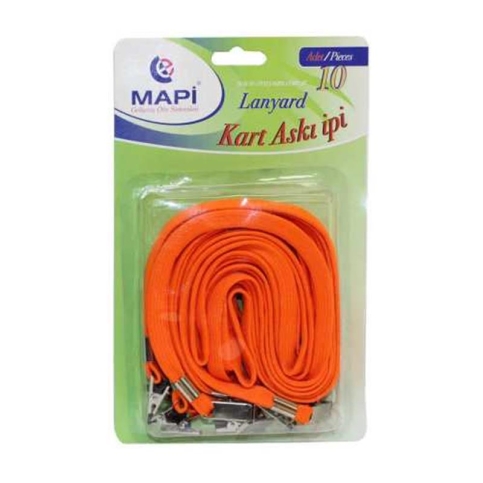 Mapi Metal Klipsli Kart Askı İpi Turuncu 10lu (9103008) - 1