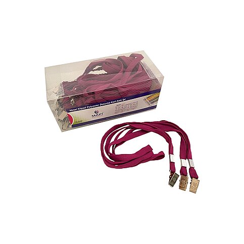 MAPİ METAL KLİPSLİ KART ASKI İPİ MOR 50Lİ (9102662) - 1