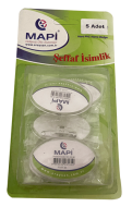 Mapi Oval İsimlik 61X36Mm Şeffaf 5Li (5010156) - MAPİ