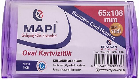 MAPİ OVAL KARTVİZİTLİK 65x108 ŞEFFAF MOR (5301212) - 1