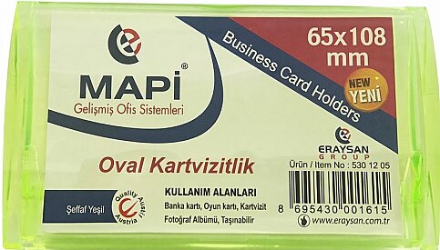 MAPİ OVAL KARTVİZİTLİK 65x108 ŞEFFAF YEŞİL (5301205) - 1
