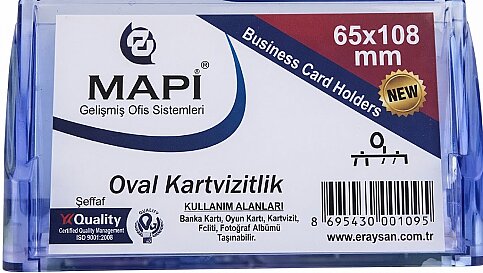 MAPİ OVAL KARTVİZİTLİK 65x108 ŞEFFAF LACİVERT (5301202) - 1