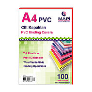 MAPİ PVC CİLT KAPAĞI A4 160mic KIRMIZI 100LÜ (2040203) - MAPİ