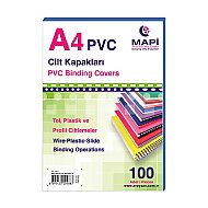 MAPİ PVC CİLT KAPAĞI A4 160mic MAVİ 100LÜ (2040204) - MAPİ