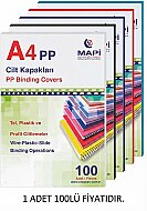 MAPİ PVC CİLT KAPAĞI A4 160mic SİYAH 100LÜ (2040201) - MAPİ