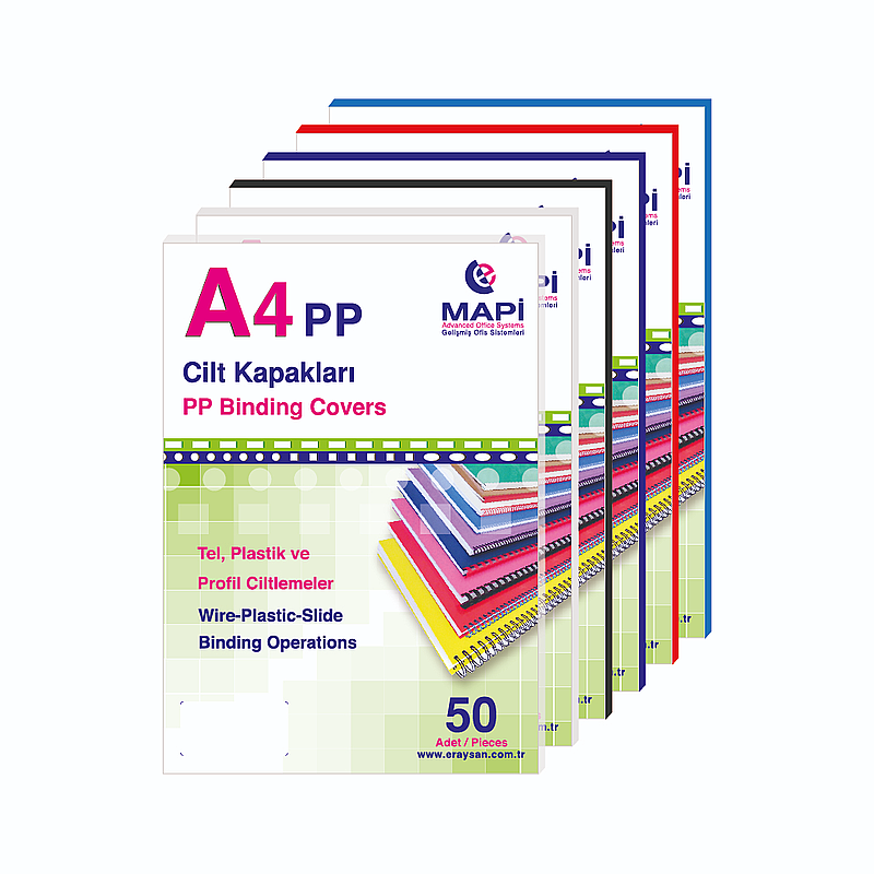 MAPİ PVC CİLT KAPAĞI A4 550mic KIRMIZI 50Lİ (2042703)