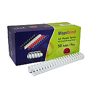 MAPİBİND PLASTİK SPİRAL 25mm BEYAZ 50Lİ (2012500) - MAPİBİND