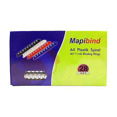 MAPİBİND PLASTİK SPİRAL 28mm BEYAZ 50Lİ (2012800) - 1