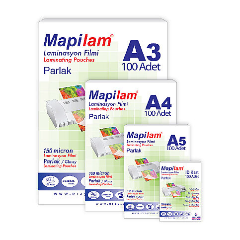 MAPİLAM LAMİNASYON FİLMİ 78x102 150mic 100LÜ (1021510) - 1