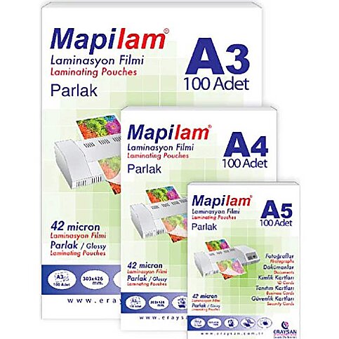 MAPİLAM LAMİNASYON FİLMİ A4 125mic 100LÜ (1021204) - 1