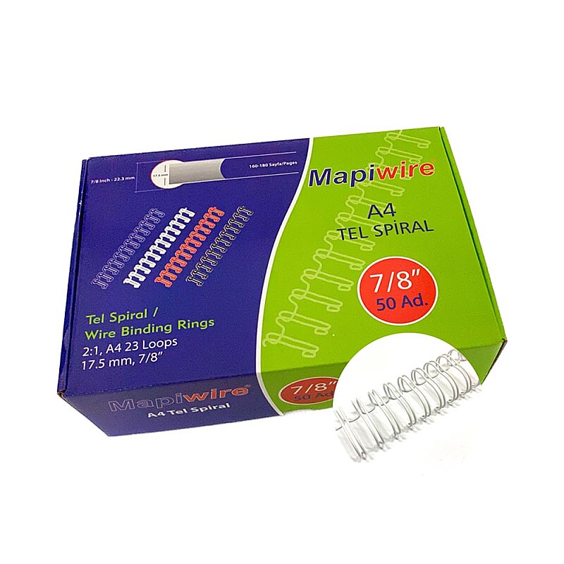 MAPİWİRE TEL SPİRAL 7/8 BEYAZ 50Lİ (2101200)