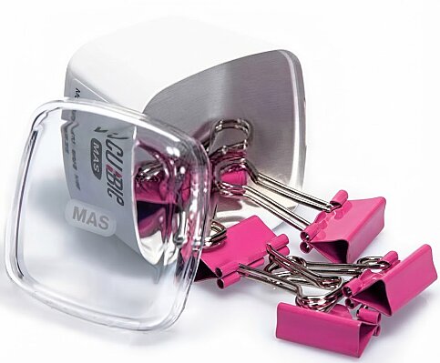 MAS 1266 CUBBİE OMEGA RENKLİ ÇELİK KISKAÇ 19mm PEMBE 6LI - 1