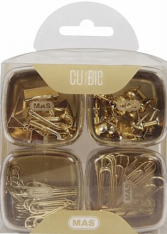 MAS 1331 CUBBİE PREMİUM ATAŞ+KISKAÇ+HARİTA ÇİVİSİ SETİ GOLD 4LÜ - 1