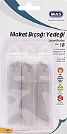 MAS 2577 GENİŞ MAKET BIÇAĞI YEDEĞİ 18mm 10LU 3LÜ BİLİSTER - MAS