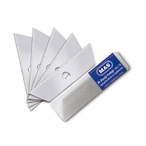 MAS 2771 GÜVENLİKLİ GENİŞ MAKET BIÇAĞI YEDEĞİ NO:18 18mm 10LU - 1