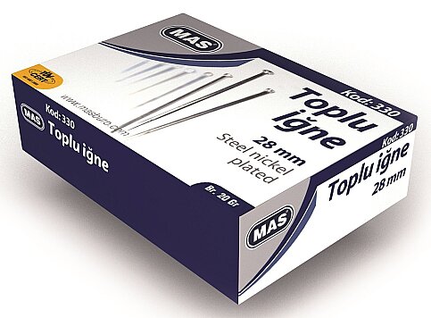 MAS 330 NİKELLİ TOPLU İĞNE 28mm 20gr KUTU - 1