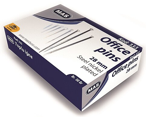 MAS 333 NİKELLİ TOPLU İĞNE 28mm 50gr KUTU - 1