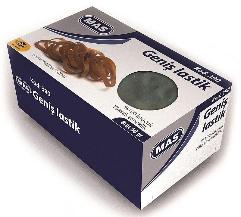 MAS 390 GENİŞ AMBALAJ LASTİĞİ 50gr KUTU