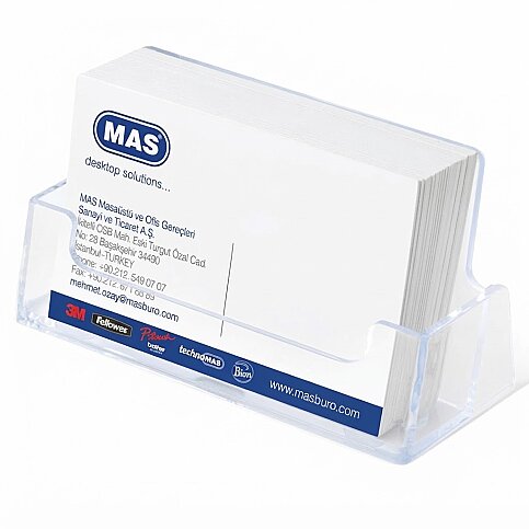 MAS 484 KÖŞELİ KARTVİZİTLİK ŞEFFAF - 1