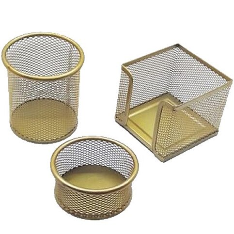 MAS 505 METAL PERFORE MASA SETİ GOLD 3LÜ - 1