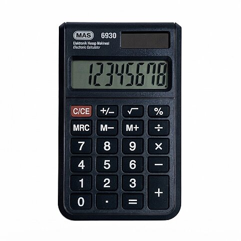 MAS 6930 CEP TİPİ HESAP MAKİNESİ 12 HANE - 1