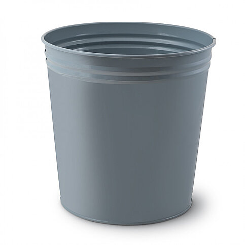 MAS 853 EKONOMİK METAL ÇÖP KOVASI GRİ 10lt - 1