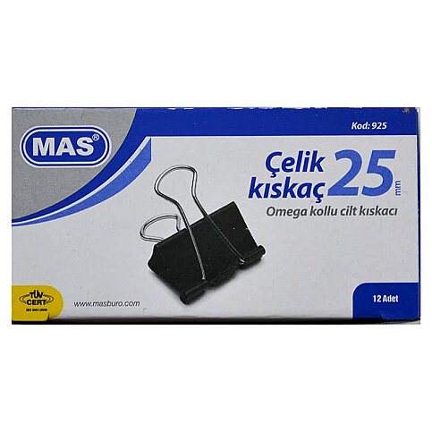 MAS 925 OMEGA ÇELİK KISKAÇ 25mm 12Lİ KUTU - 1