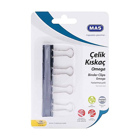 MAS 926 OMEGA ÇELİK KISKAÇ 25mm 4LÜ BLİSTER - 1