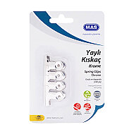 MAS 941 METAL KISKAÇ NO:3 BEYAZ 30 mm 4LÜ BLİSTER - MAS (1)