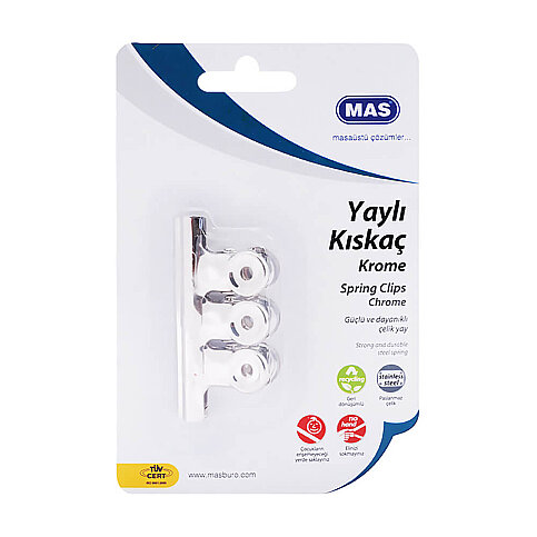 MAS 951 METAL KISKAÇ NO:4 BEYAZ 40mm 3LÜ BLİSTER - 1