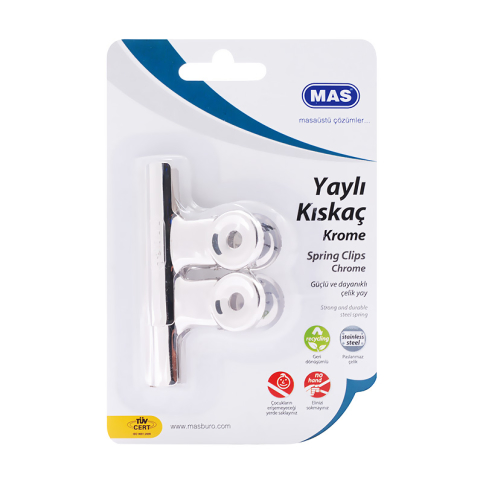 Mas 961 Metal Kıskaç No:7 Beyaz 65mm 2li Blister - 1
