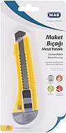 MAS 566 GENİŞ METAL AĞIZLI-YATAKLI PLASTİK GÖVDE MAKET BIÇAĞI BİLİSTER 18mm - MAS
