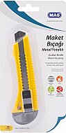 MAS 566 GENİŞ METAL AĞIZLI-YATAKLI PLASTİK GÖVDE MAKET BIÇAĞI BİLİSTER 18mm - MAS
